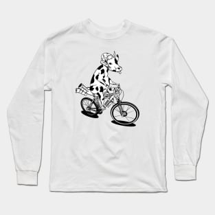 Cow riding a bicycle Long Sleeve T-Shirt